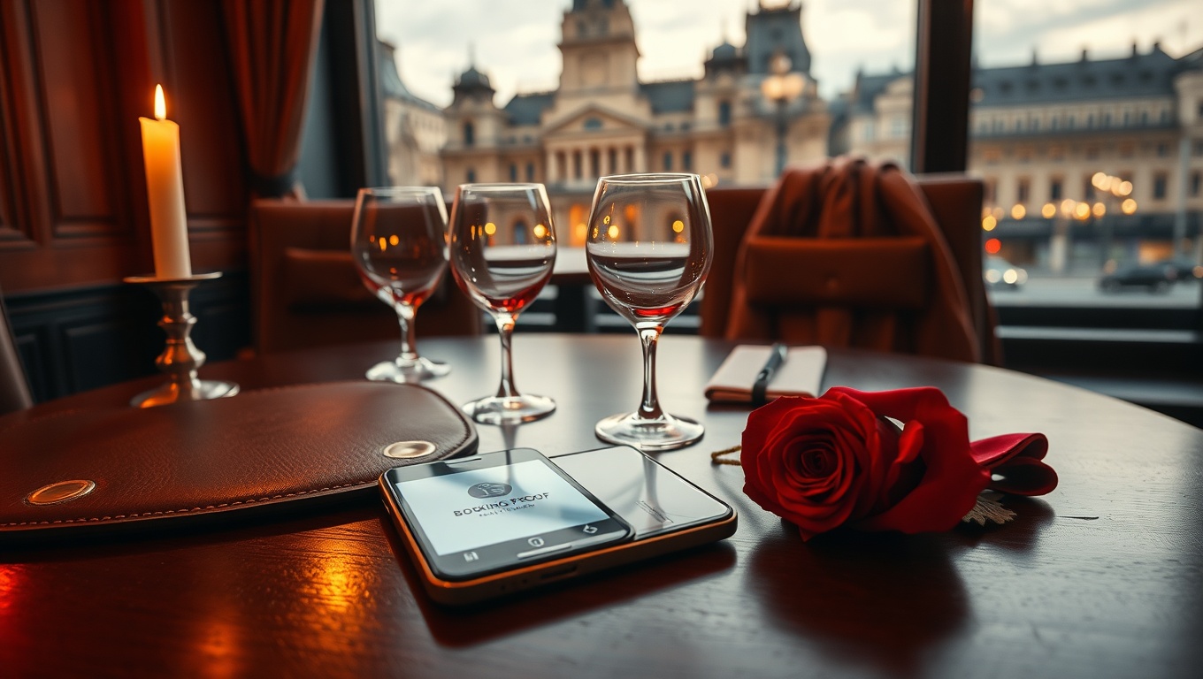 Ein romantischer Tisch für zwei mit Kerzenlicht, Reservierungsnachweis und Blick auf den Stephansdom. Buchen sie hübsche girls.