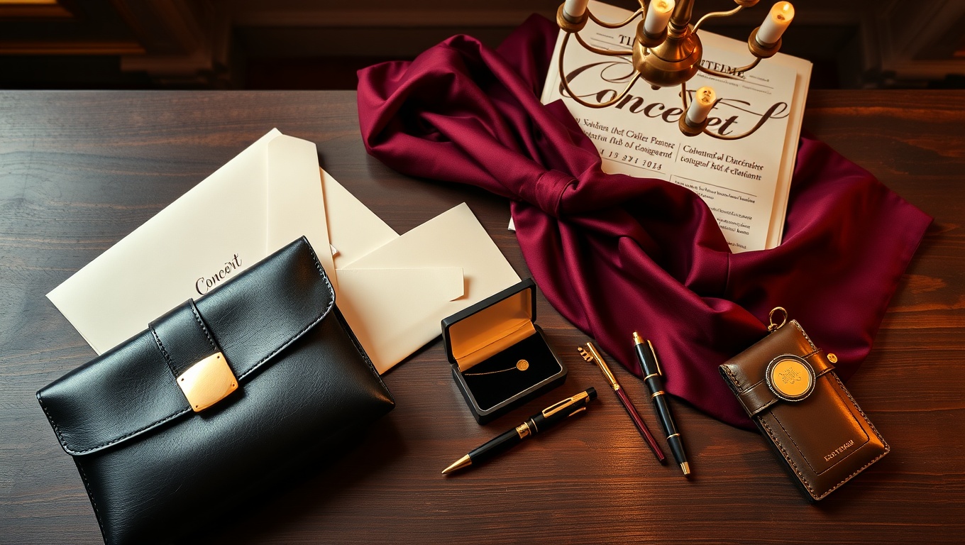 Elegante Abendaccessoires und Eventstationery für besondere Anlässe in Wien, inspiriert von Escort wien agentur.