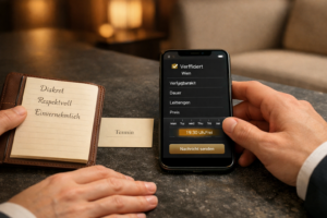 Hu00e4nde pru00fcfen Smartphone mit verifiziertem Wiener Profil, Kalender und Notizbuch: u201eErotik kontakten in u00d6sterreichu201c.